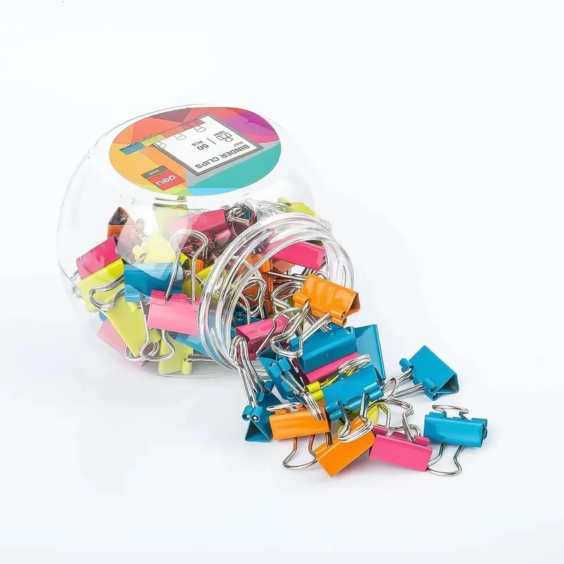 Deli Binder Clip 4 Farbe Dauerhaft Federstahl Material Binder Clip Lack Coaded Oberfläche Für Schreibwaren Schule Bürobedarf