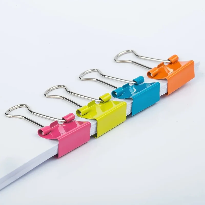 Deli Binder Clip 4 Farbe Dauerhaft Federstahl Material Binder Clip Lack Coaded Oberfläche Für Schreibwaren Schule Bürobedarf