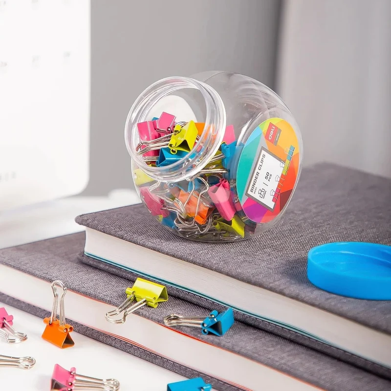Deli Binder Clip 4 Farbe Dauerhaft Federstahl Material Binder Clip Lack Coaded Oberfläche Für Schreibwaren Schule Bürobedarf