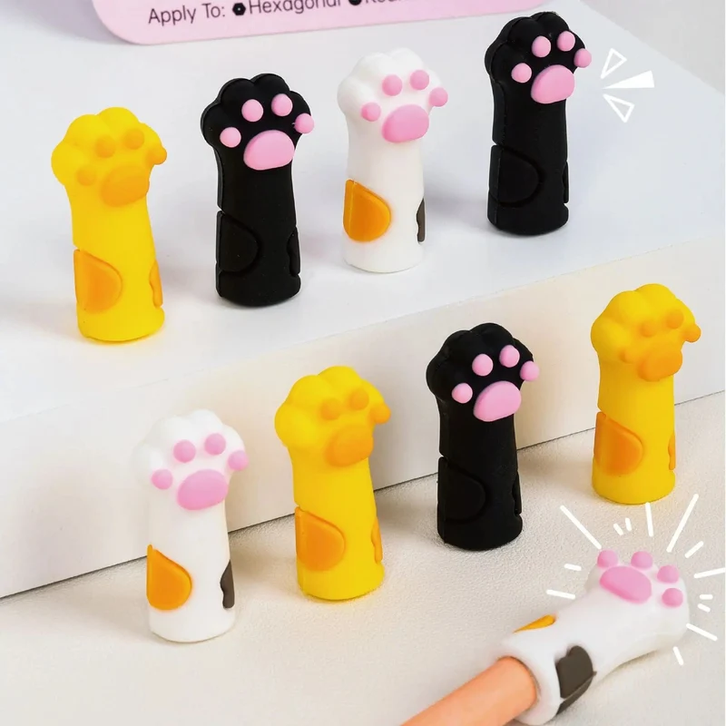 3 Teile/satz Kawaii Katze Bleistift Kappe Cartoon Silikon Stift Topper Abdeckungen Für Kinder Nette Bleistift Extender Schreibwaren Schule Liefert