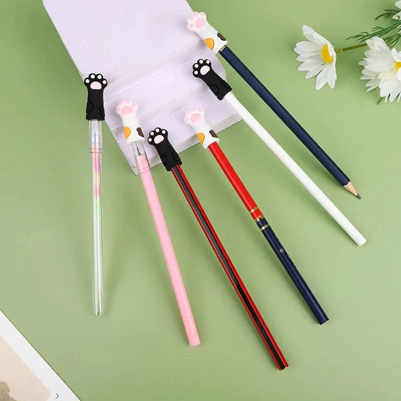 3 Teile/satz Kawaii Katze Bleistift Kappe Cartoon Silikon Stift Topper Abdeckungen Für Kinder Nette Bleistift Extender Schreibwaren Schule Liefert