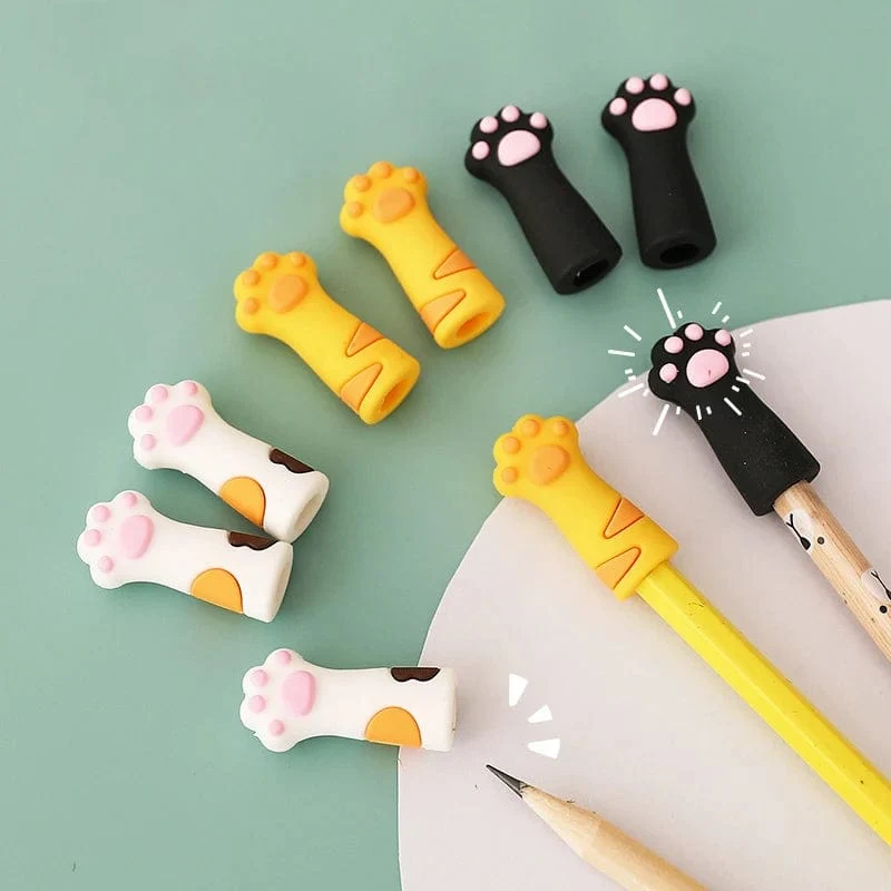 3 Teile/satz Kawaii Katze Bleistift Kappe Cartoon Silikon Stift Topper Abdeckungen Für Kinder Nette Bleistift Extender Schreibwaren Schule Liefert