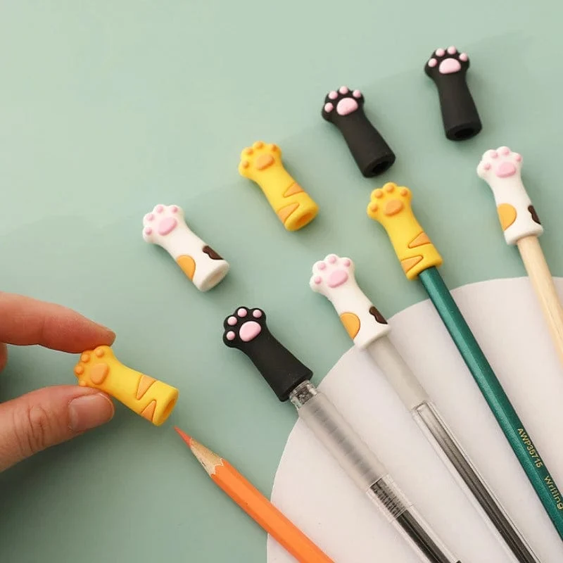 3 Teile/satz Kawaii Katze Bleistift Kappe Cartoon Silikon Stift Topper Abdeckungen Für Kinder Nette Bleistift Extender Schreibwaren Schule Liefert