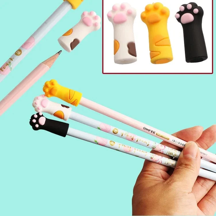 3 Teile/satz Kawaii Katze Bleistift Kappe Cartoon Silikon Stift Topper Abdeckungen Für Kinder Nette Bleistift Extender Schreibwaren Schule Liefert