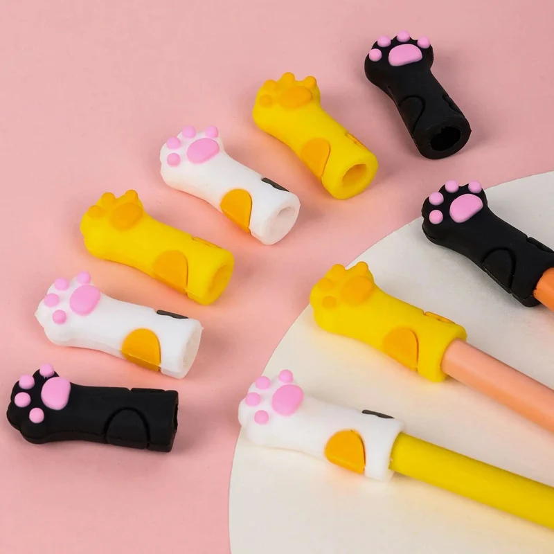3 Teile/satz Kawaii Katze Bleistift Kappe Cartoon Silikon Stift Topper Abdeckungen Für Kinder Nette Bleistift Extender Schreibwaren Schule Liefert