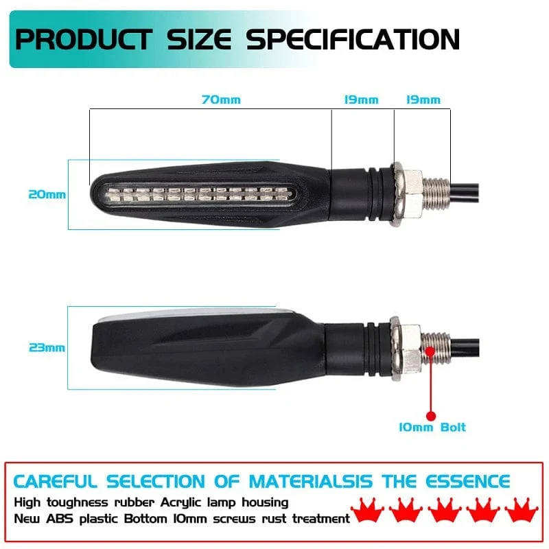 2 STÜCKE Motorrad Blinker Licht E11 Mark Built Relais 335SMD Blinker Anzeige Blinklicht Blinker Universal M10 Bolzen