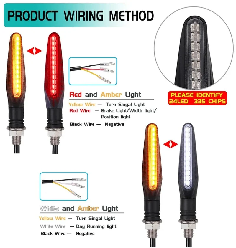 2 STÜCKE Motorrad Blinker Licht E11 Mark Built Relais 335SMD Blinker Anzeige Blinklicht Blinker Universal M10 Bolzen