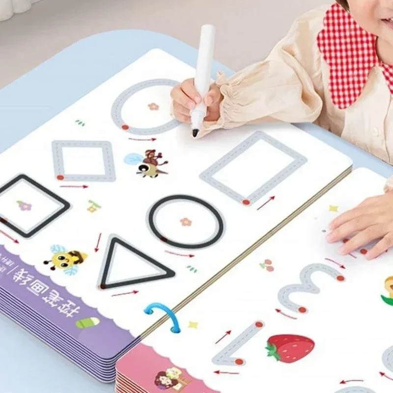 Zauberübungsheft Kontrolltrainingsbuch Wiederverwendbares Zauberverfolgungsarbeitsbuch Kinder Montessori-Zeichenunterricht Schreibwaren
