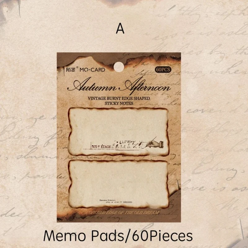 Journamm 30/60 Stück/Packung Vintage Haftnotizen im Brennstil für Schule und Büro, DIY, Scrapbooking, kreatives Briefpapier, Notizen, Papier