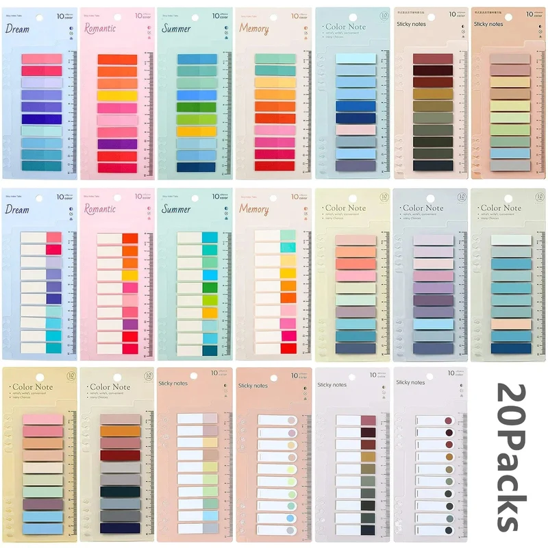 KindFuny Set Transparente Haftnotiz Selbstklebende Lesezeichen Anmerkungen Lesebuch Klare Lasche Kawaii Niedliche Schreibwaren