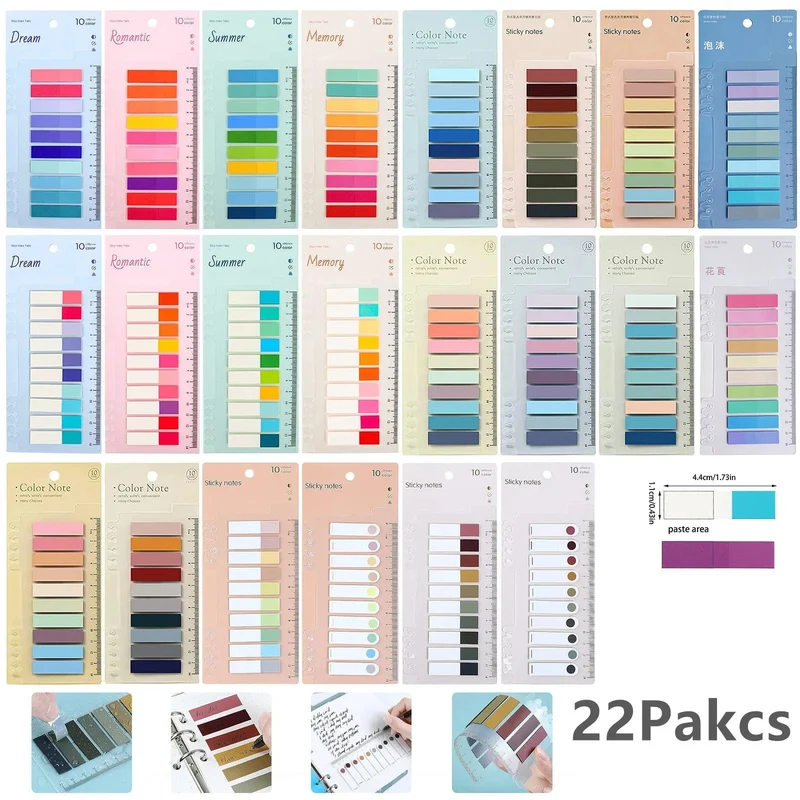 KindFuny Set Transparente Haftnotiz Selbstklebende Lesezeichen Anmerkungen Lesebuch Klare Lasche Kawaii Niedliche Schreibwaren
