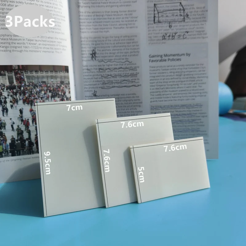 3Packs150Sheets Aufkleber Transparent Klebrige Notebook Pads Notizblöcke Klar Lesezeichen Lesen Buch Schreibwaren Schule Supplie