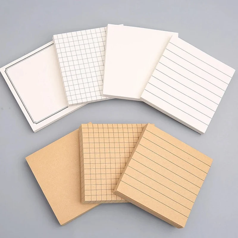 Minimalistische Haftnotizen, kariert/liniert/leer, Notizblock, Notizblock, Wochenplan, Tagebuch, Notiz, Briefpapier