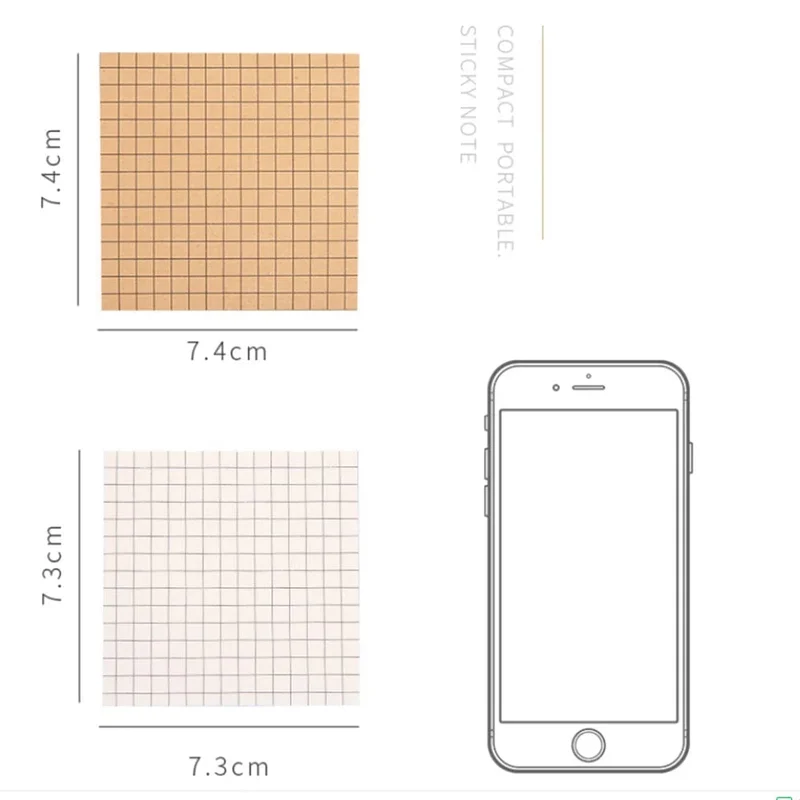 Minimalistische Haftnotizen, kariert/liniert/leer, Notizblock, Notizblock, Wochenplan, Tagebuch, Notiz, Briefpapier