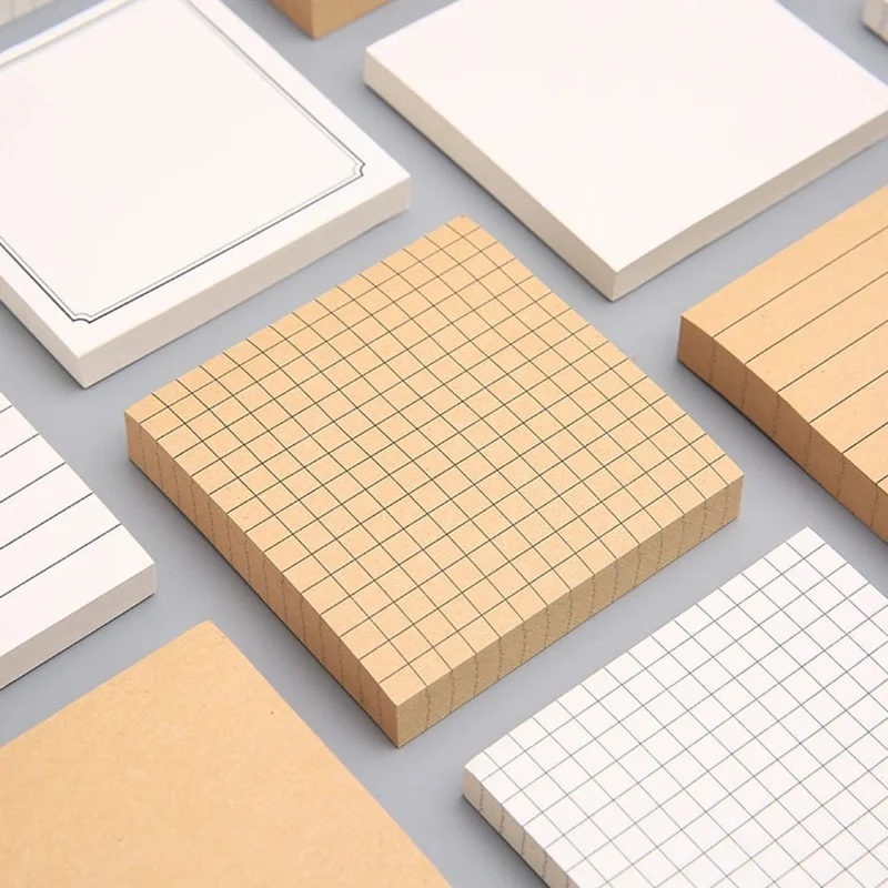 Minimalistische Haftnotizen, kariert/liniert/leer, Notizblock, Notizblock, Wochenplan, Tagebuch, Notiz, Briefpapier
