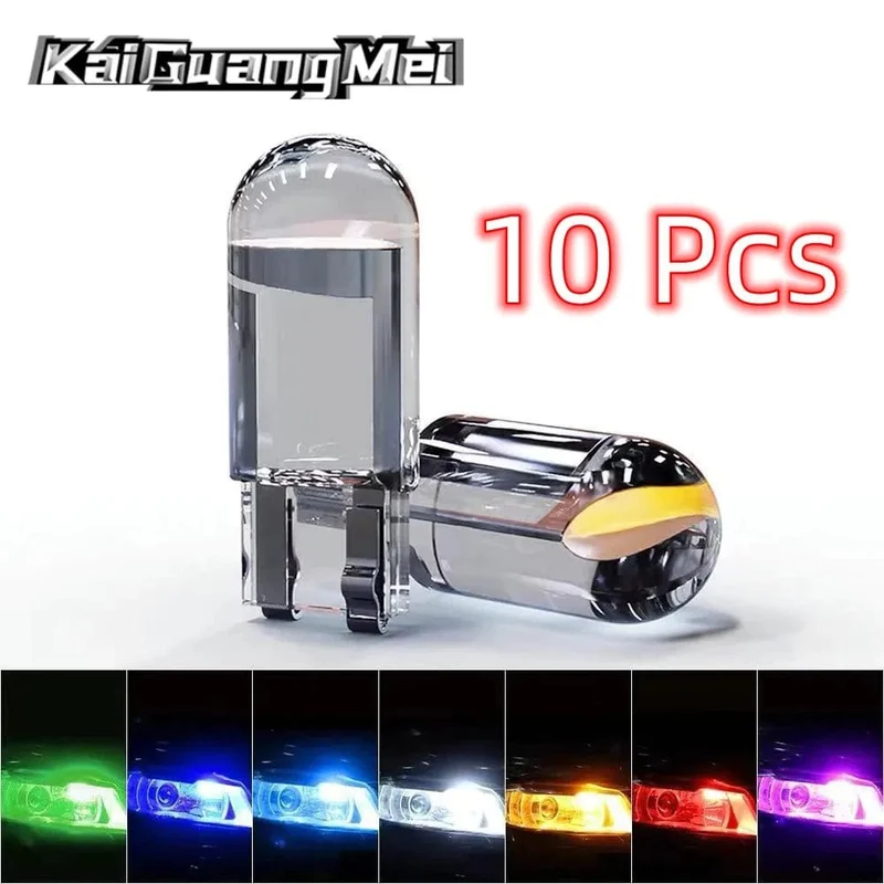 10 STÜCKE W5W LED T10 Auto Licht COB Glasgehäuse Auto Autos Keil Kennzeichenleuchte Innenkuppel Leselicht t10 DRL Birne