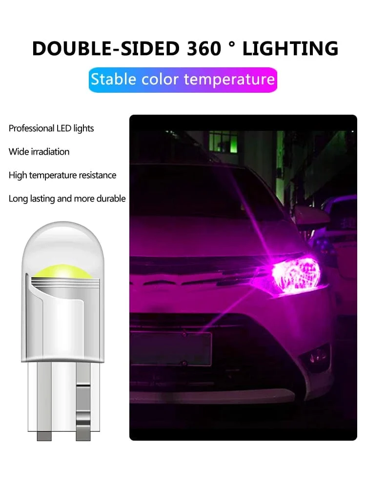 10 STÜCKE W5W LED T10 Auto Licht COB Glasgehäuse Auto Autos Keil Kennzeichenleuchte Innenkuppel Leselicht t10 DRL Birne