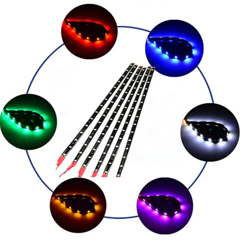 1 STÜCK Wasserdicht DC 12 V Motor LED Streifen SMD Unterboden Dekorative streifen Licht Für Auto Motorrad Schöne Dekorative Weiche lichter