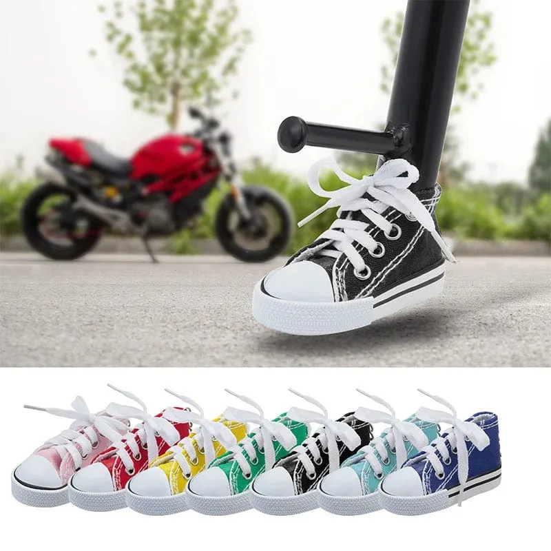 Kreative Stativabdeckung für Motorrad, Fahrrad, seitliche Schuhform, Fußstütze, Elektrofahrrad, Stativdekor, Mini-Schuhe