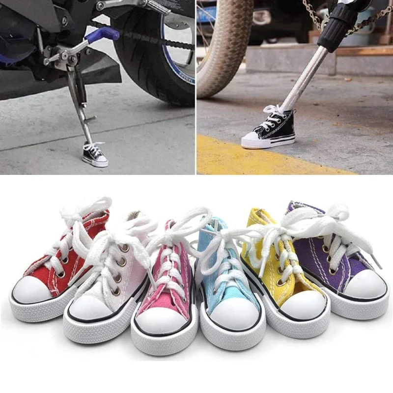Kreative Stativabdeckung für Motorrad, Fahrrad, seitliche Schuhform, Fußstütze, Elektrofahrrad, Stativdekor, Mini-Schuhe