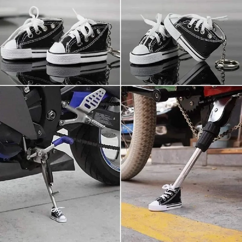 Kreative Stativabdeckung für Motorrad, Fahrrad, seitliche Schuhform, Fußstütze, Elektrofahrrad, Stativdekor, Mini-Schuhe