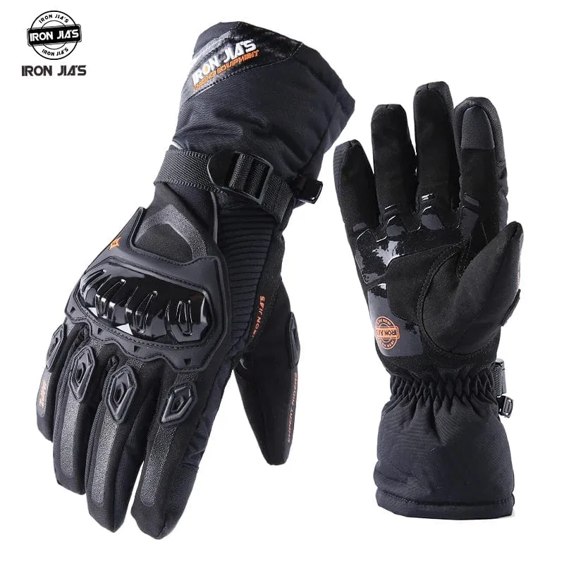 IRON JIA'S Warme Motorradhandschuhe, Touchscreen-Schutz, Winter-Motorradhandschuhe, wasserdicht, winddicht, Reit-Motocross-Handschuhe für Herren