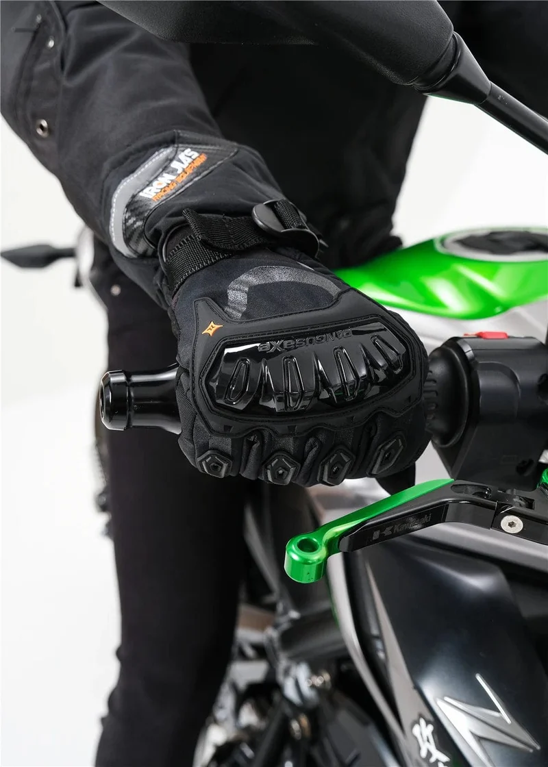 IRON JIA'S Warme Motorradhandschuhe, Touchscreen-Schutz, Winter-Motorradhandschuhe, wasserdicht, winddicht, Reit-Motocross-Handschuhe für Herren