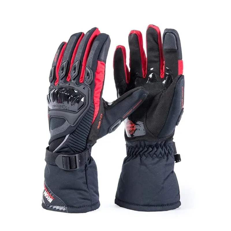 IRON JIA'S Warme Motorradhandschuhe, Touchscreen-Schutz, Winter-Motorradhandschuhe, wasserdicht, winddicht, Reit-Motocross-Handschuhe für Herren