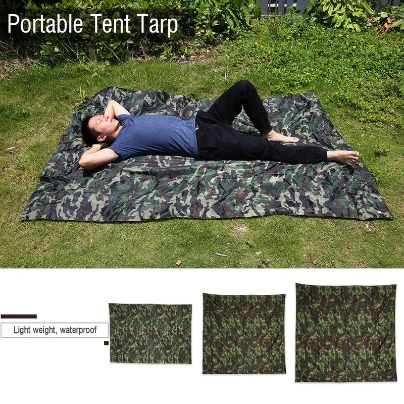 Camouflage Outdoor Camping Überleben Sonne Zelt Shelter Tarp Tragbare Leichte Regenfeste Matte RainTent Tarp Shelter