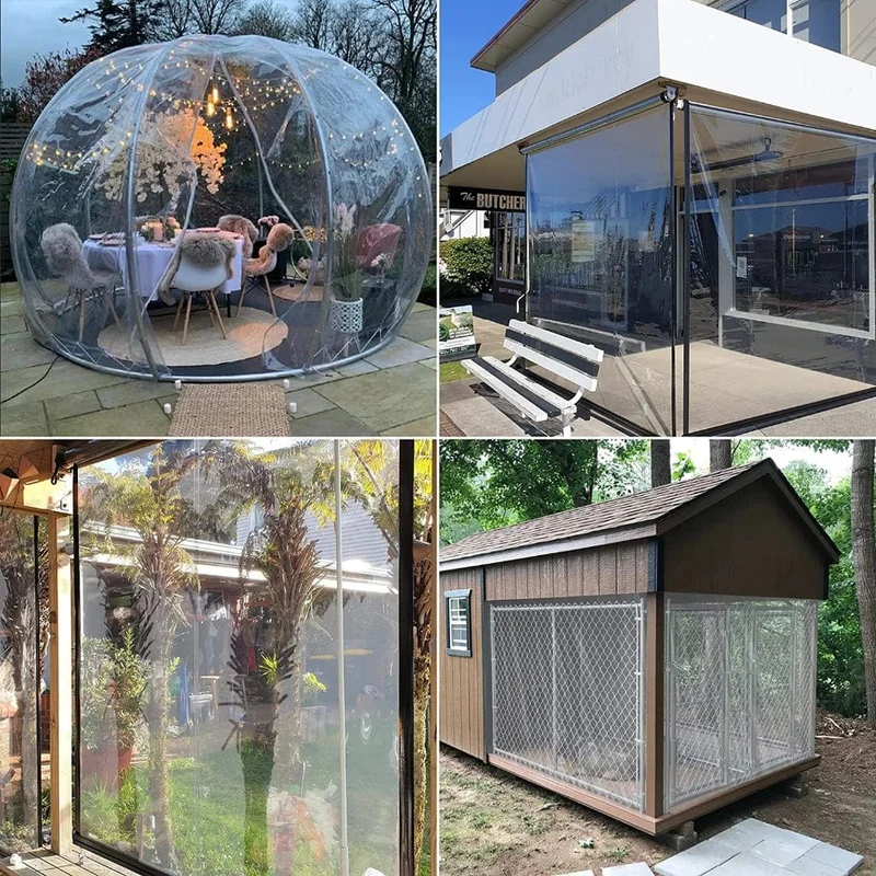 Verdickte transparente wasserdichte Plane für den Garten, regensicher, durchsichtige Poly-Plane, Pflanzenabdeckung, Isolierung, Schuppentuch mit Ösen