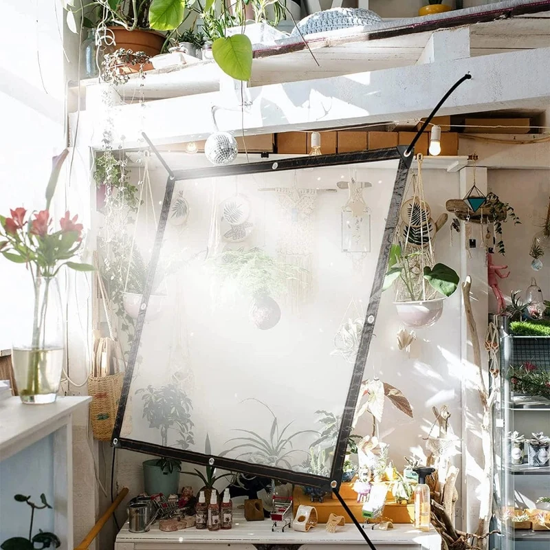 Verdickte transparente wasserdichte Plane für den Garten, regensicher, durchsichtige Poly-Plane, Pflanzenabdeckung, Isolierung, Schuppentuch mit Ösen