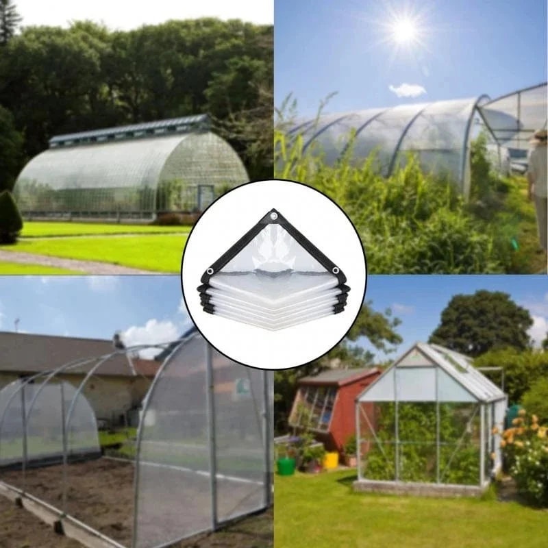 Verdickte transparente wasserdichte Plane für den Garten, regensicher, durchsichtige Poly-Plane, Pflanzenabdeckung, Isolierung, Schuppentuch mit Ösen
