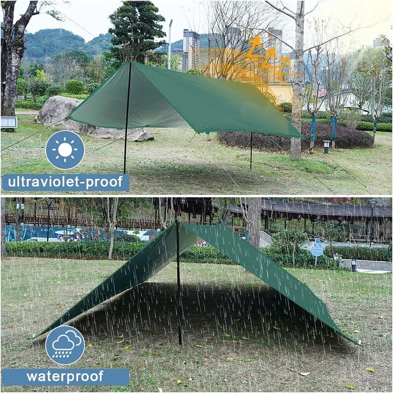 Outdoor-Camping-Plane, Camping-Planen-Markise, leichte UV-beständige und PU 3000 mm wasserdichte, regensichere Plane