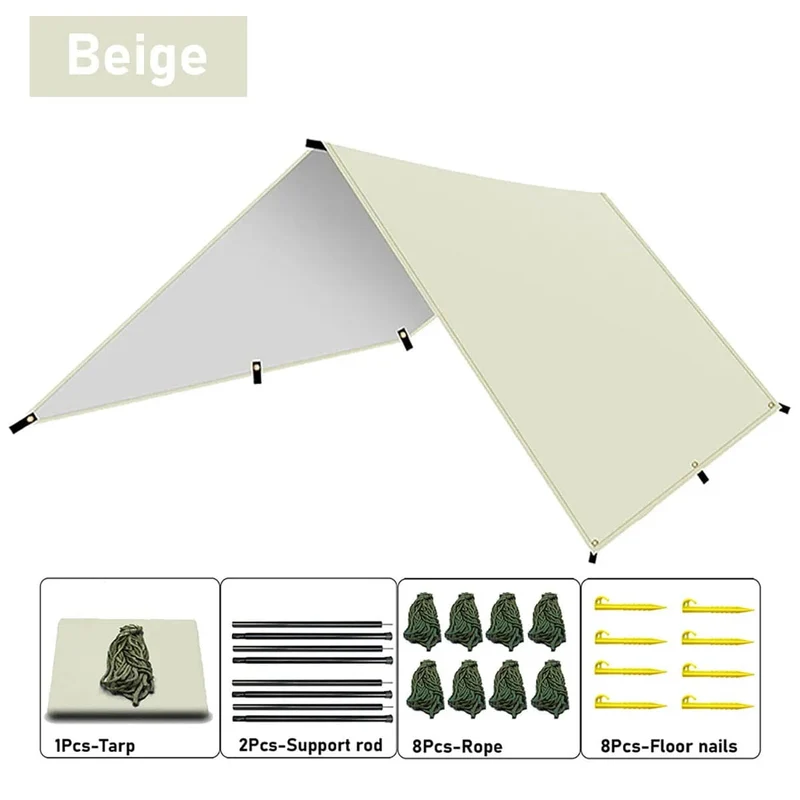 Outdoor-Camping-Plane, Camping-Planen-Markise, leichte UV-beständige und PU 3000 mm wasserdichte, regensichere Plane