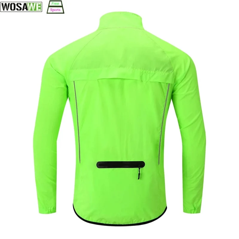 WOSAWE Wasserdichte Fahrrad-Windjacke, ultraleichte MTB-Fahrrad-Regenjacke, Regenmantel, Outdoor-Sport, winddichte Fahrradbekleidung