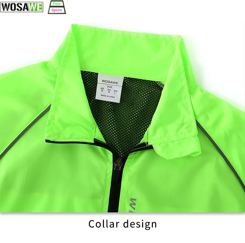 WOSAWE Wasserdichte Fahrrad-Windjacke, ultraleichte MTB-Fahrrad-Regenjacke, Regenmantel, Outdoor-Sport, winddichte Fahrradbekleidung
