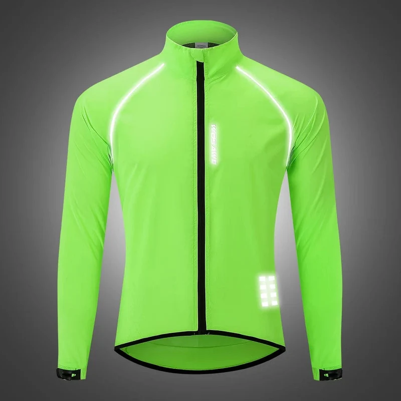 WOSAWE Wasserdichte Fahrrad-Windjacke, ultraleichte MTB-Fahrrad-Regenjacke, Regenmantel, Outdoor-Sport, winddichte Fahrradbekleidung