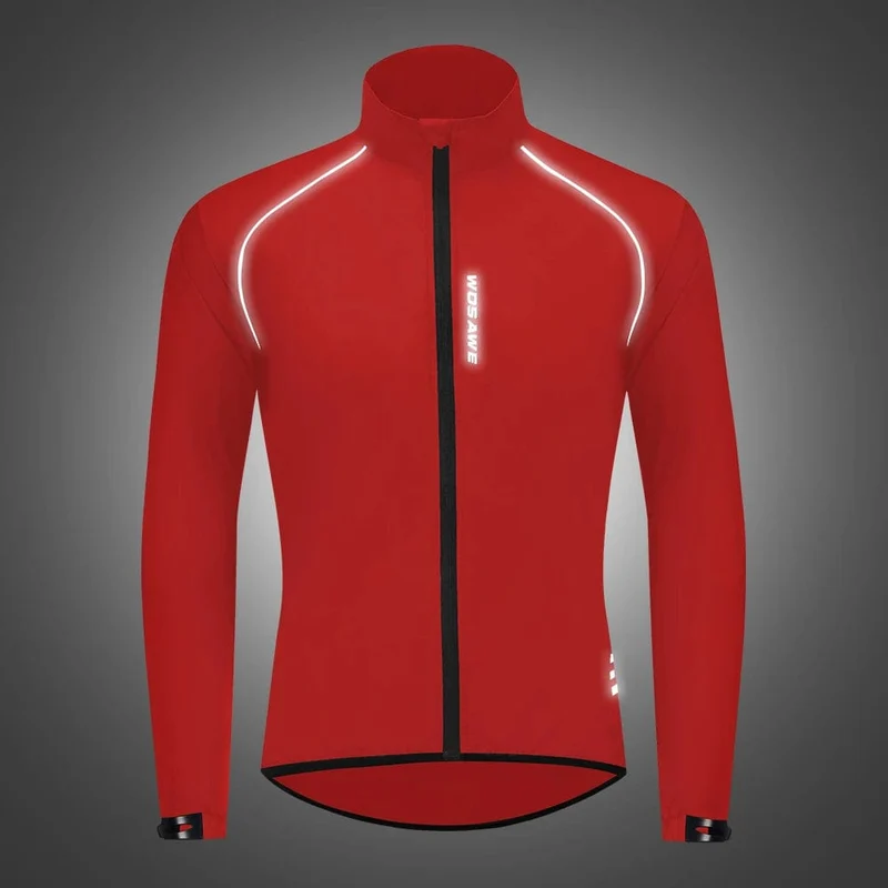 WOSAWE Wasserdichte Fahrrad-Windjacke, ultraleichte MTB-Fahrrad-Regenjacke, Regenmantel, Outdoor-Sport, winddichte Fahrradbekleidung