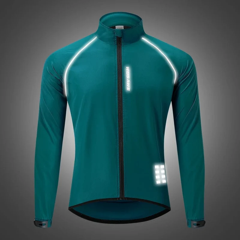 WOSAWE Wasserdichte Fahrrad-Windjacke, ultraleichte MTB-Fahrrad-Regenjacke, Regenmantel, Outdoor-Sport, winddichte Fahrradbekleidung