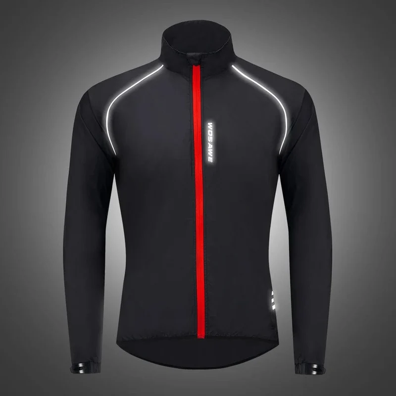 WOSAWE Wasserdichte Fahrrad-Windjacke, ultraleichte MTB-Fahrrad-Regenjacke, Regenmantel, Outdoor-Sport, winddichte Fahrradbekleidung