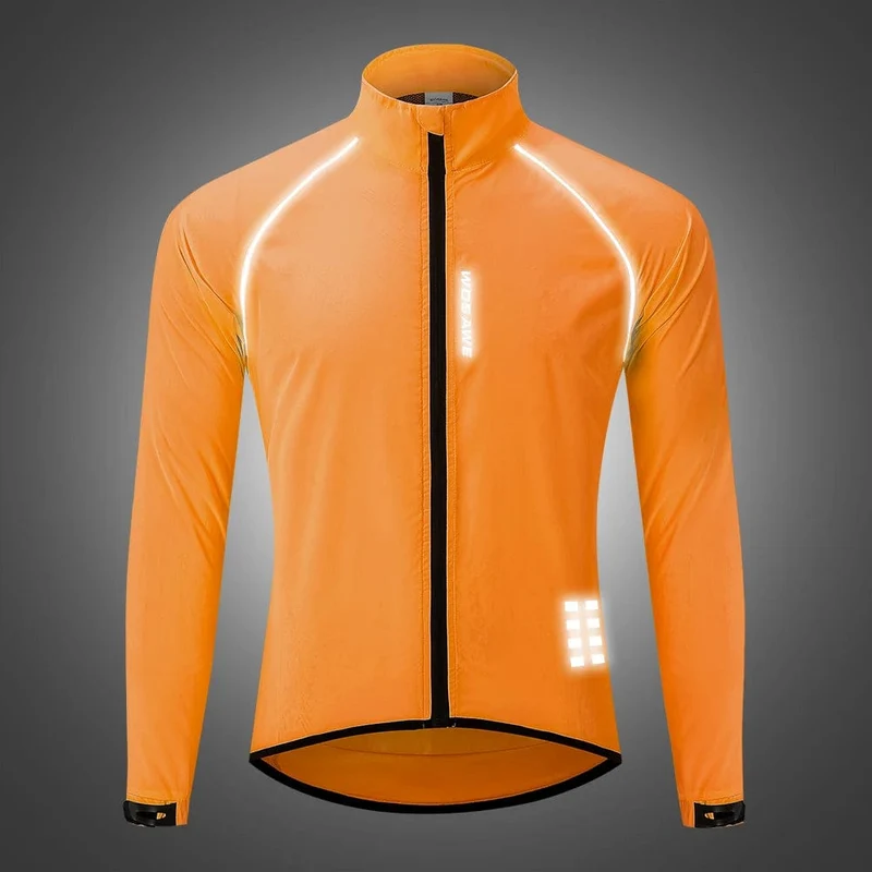 WOSAWE Wasserdichte Fahrrad-Windjacke, ultraleichte MTB-Fahrrad-Regenjacke, Regenmantel, Outdoor-Sport, winddichte Fahrradbekleidung