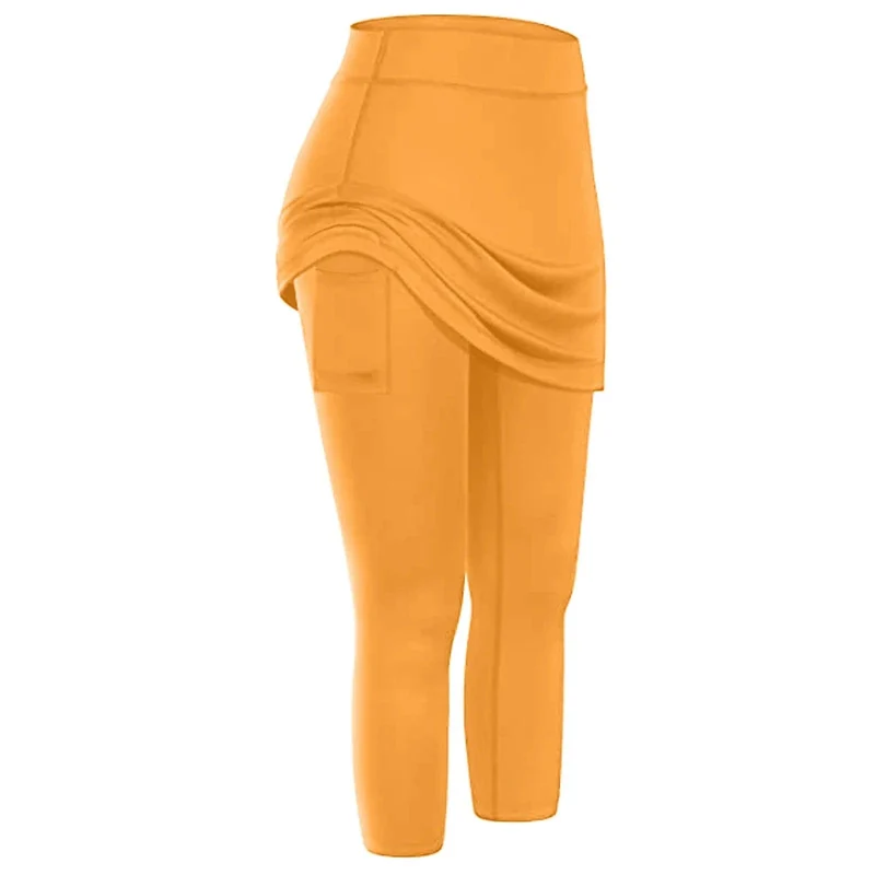 Damen-Tennis-Skorts, Sport, Fitnessstudio, gefälschte zweiteilige Kompressions-Laufhose, schnell trocknende Fitness-Hose, Rock, Badminton, Tennis