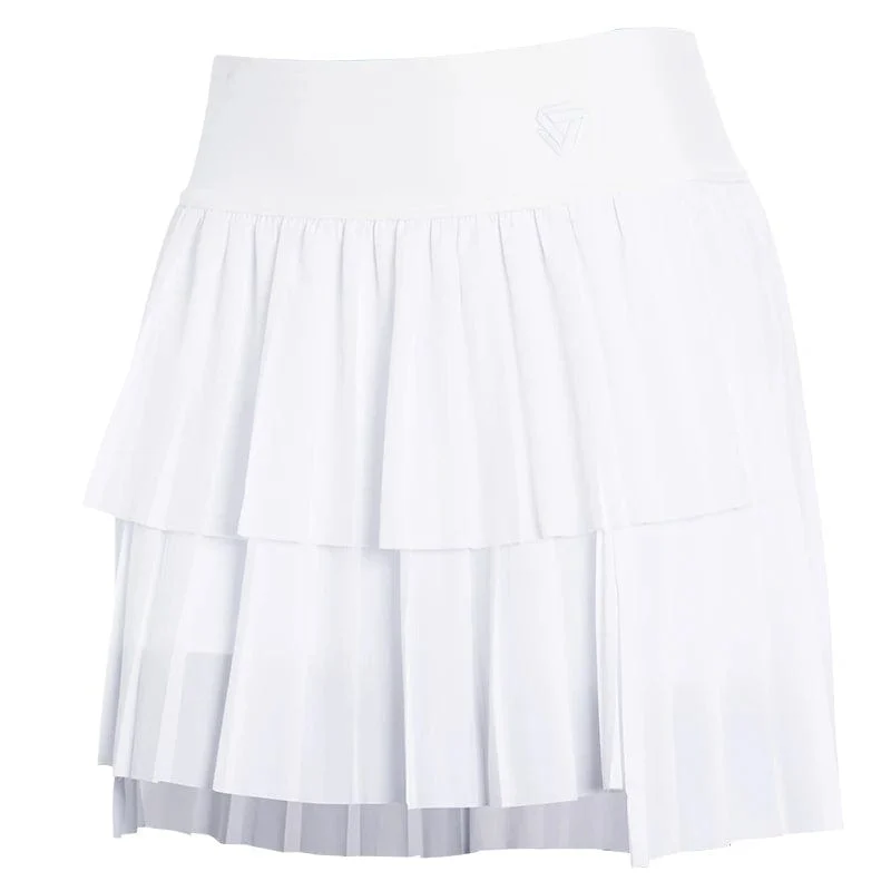 Hohe Taille Doppel Schicht Falten Rock Gym Fitness Yoga Weiche Kurze Frauen Sport Golf Tennis Röcke Athletisches Workout Skort
