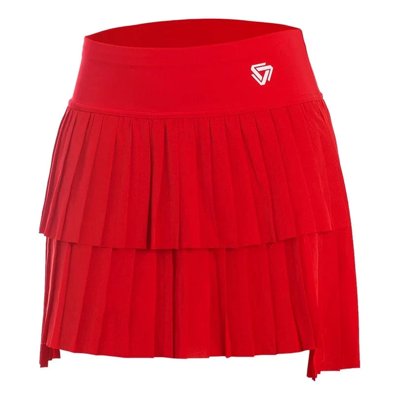 Hohe Taille Doppel Schicht Falten Rock Gym Fitness Yoga Weiche Kurze Frauen Sport Golf Tennis Röcke Athletisches Workout Skort