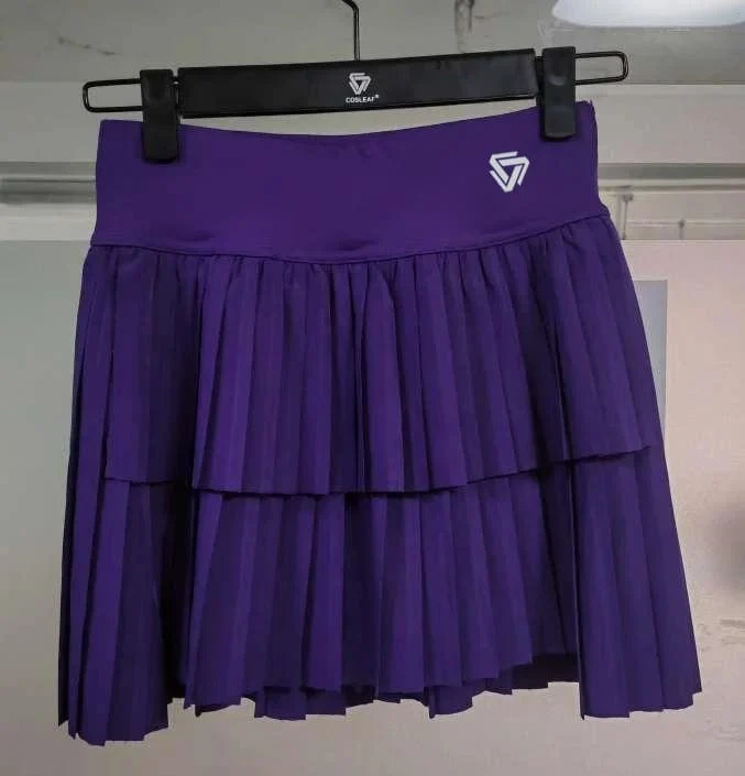 Hohe Taille Doppel Schicht Falten Rock Gym Fitness Yoga Weiche Kurze Frauen Sport Golf Tennis Röcke Athletisches Workout Skort