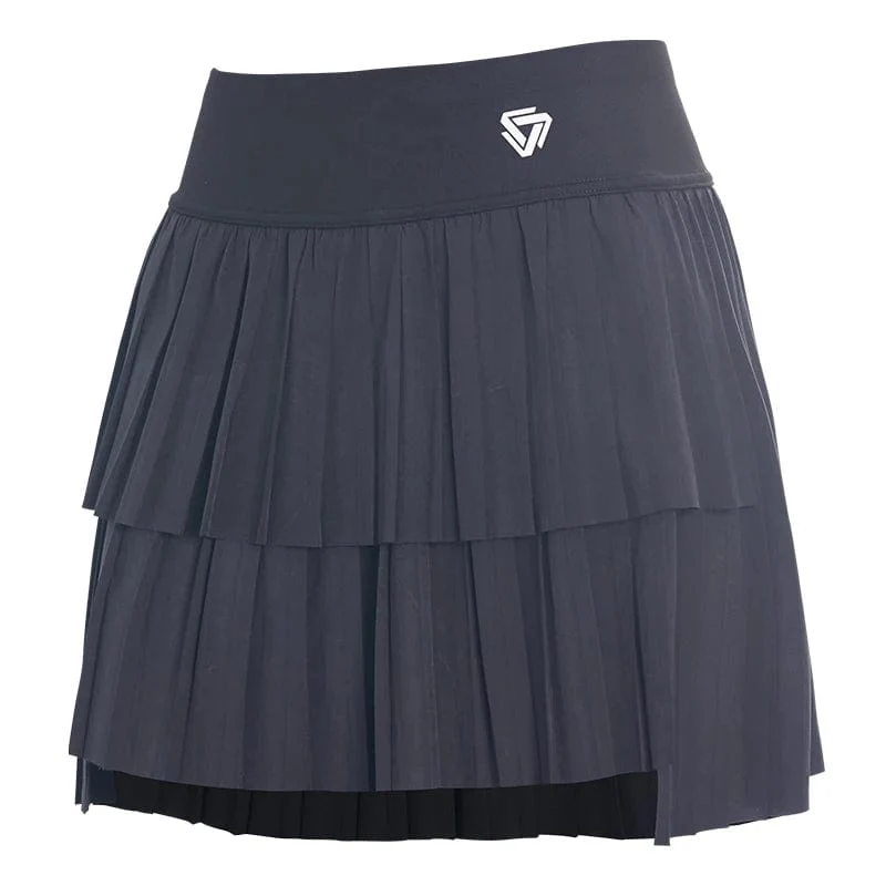 Hohe Taille Doppel Schicht Falten Rock Gym Fitness Yoga Weiche Kurze Frauen Sport Golf Tennis Röcke Athletisches Workout Skort