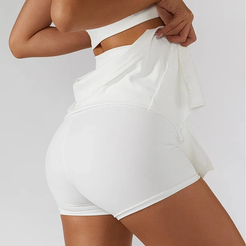 Cloud Hide Mini-sicherer Sportrock, Workout-Tennisröcke für Damen, Tanz-Fitness-Shorts, hohe Taille, schnell trocknende Lauf-Skorts