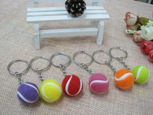 Tennistasche Anhänger Kunststoff Mini Tennisball Schlüsselanhänger klein Ornamente Sportwerbung Schlüsselanhänger Fans Souvenirs Schlüsselanhänger