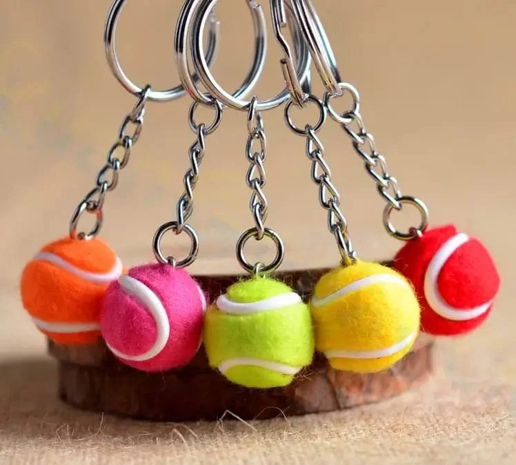 Tennistasche Anhänger Kunststoff Mini Tennisball Schlüsselanhänger klein Ornamente Sportwerbung Schlüsselanhänger Fans Souvenirs Schlüsselanhänger