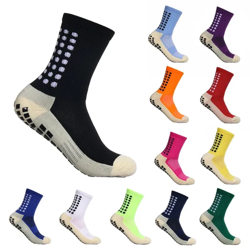 12 Paar neue Fußballsocken für Herren und Damen, Sportsocken, rutschfeste Silikonunterseite, Fußballsocken, Rugby, Tennis, Volleyball, Badminton